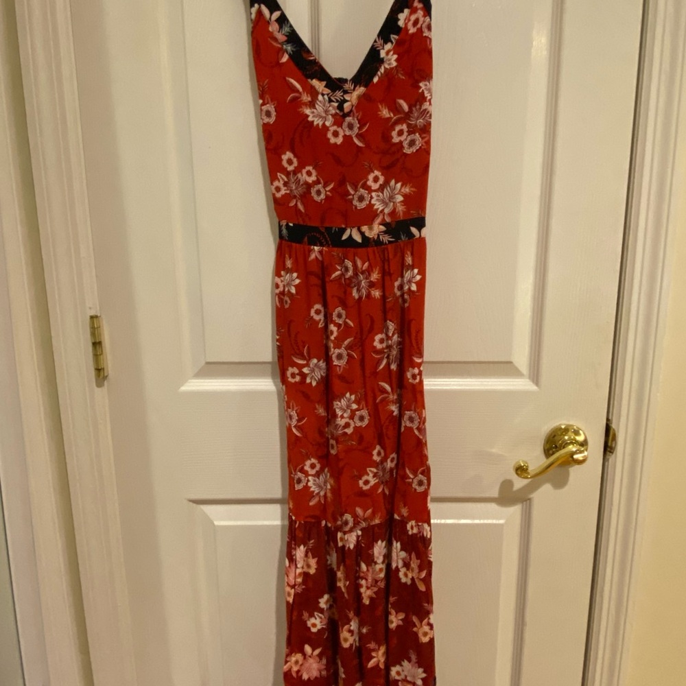 LOFT Red Tiered Maxi Dress (Never Worn)